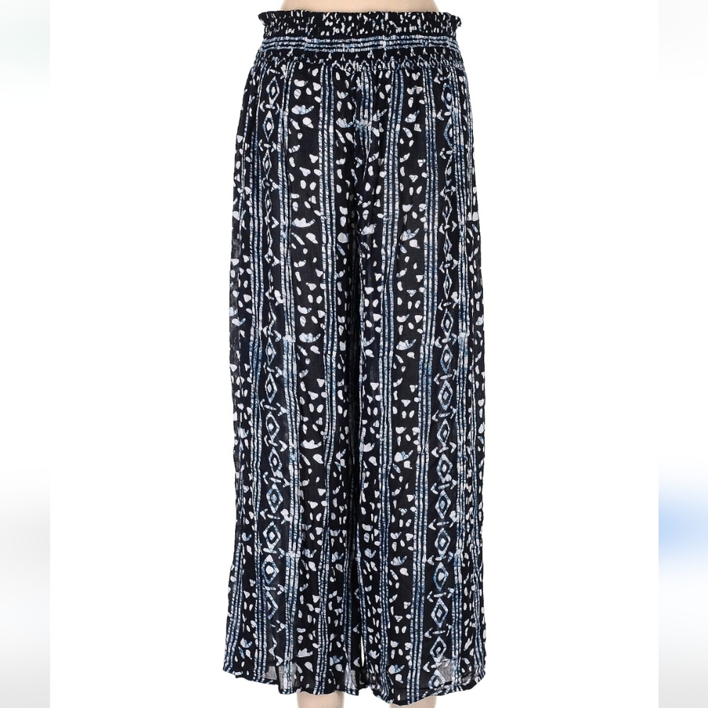 Free People Elena Wide Leg Crop Pants Boho Elastic Waistband - Picture 2 of 7